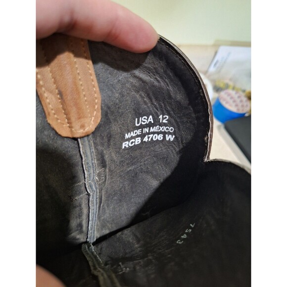 Masterson Mens RBC4706 Square Toe Leather Western Boots Size 12 Black and Brown - Picture 7 of 8